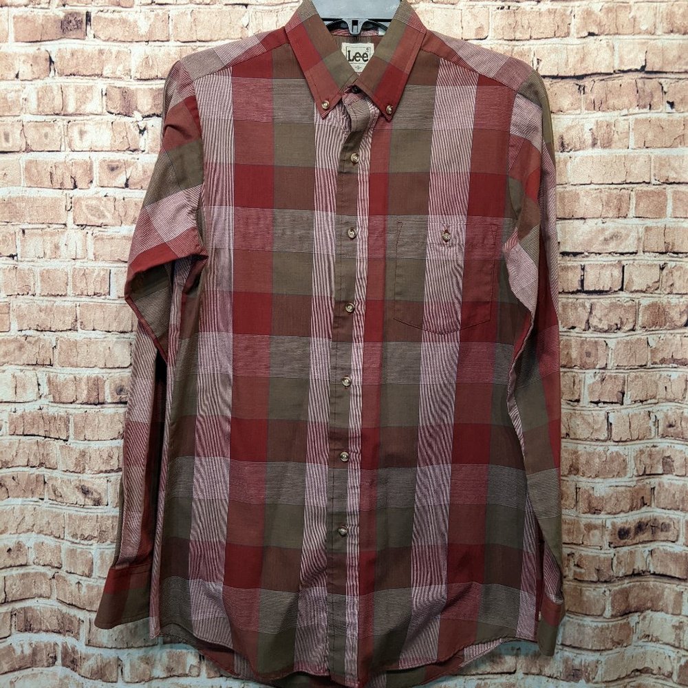 Lee Long Sleeve Button Down Plaid Size Small